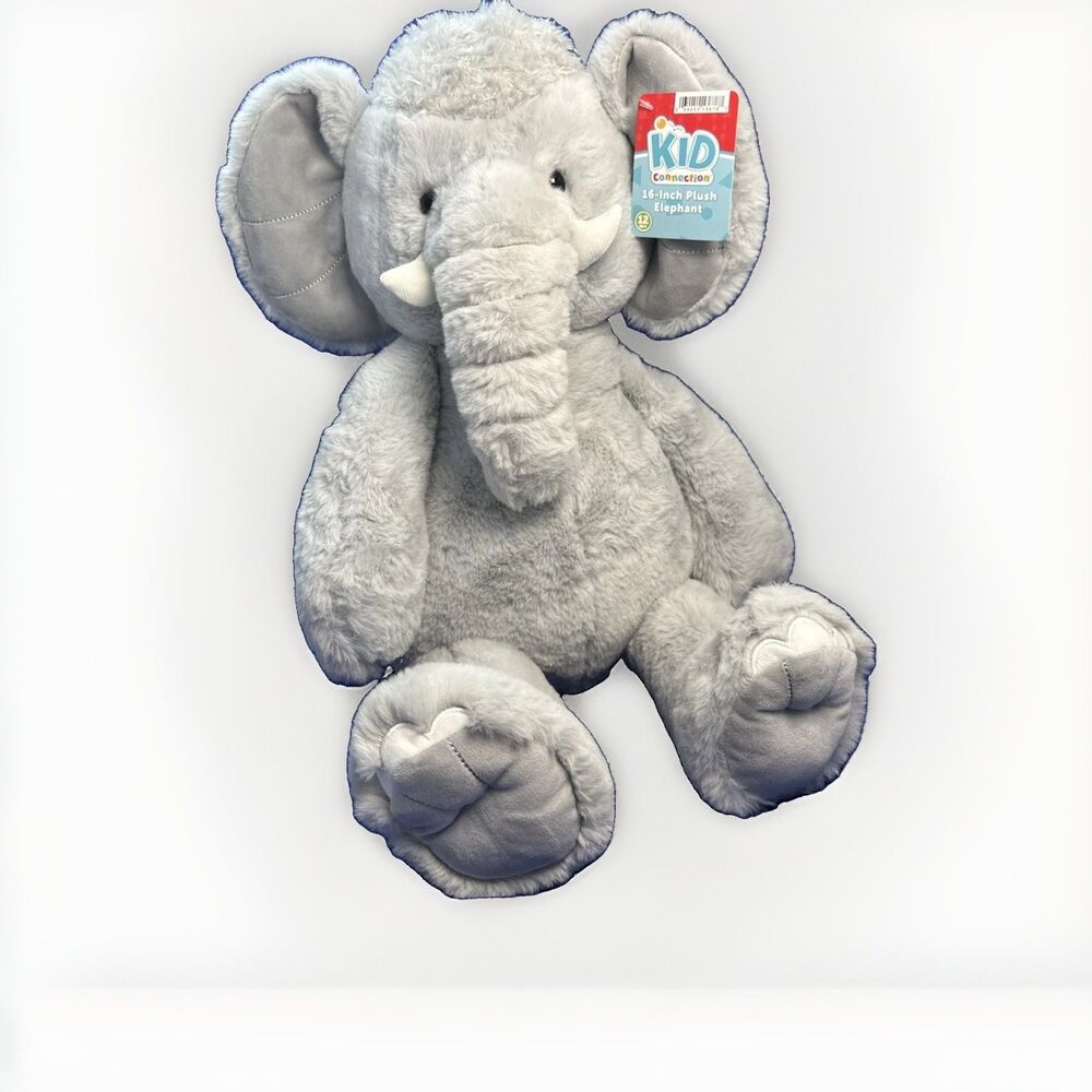 Kid Connection 16” (Sitting) Elephant Cuddly Soft Plush (23” Long) with Tag/2024